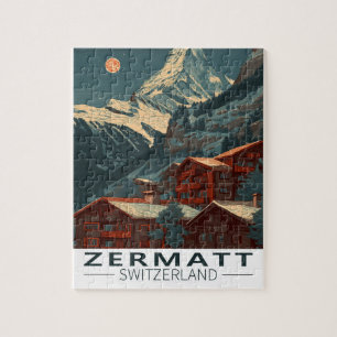 Zermatt Matterhorn Vintage Travel Jigsaw Puzzle