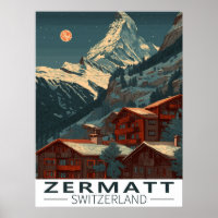 Zermatt Matterhorn Vintage Travel