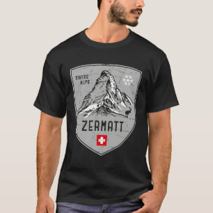 Zermatt Mountain Switzerland Emblem Hoodie T-Shirt