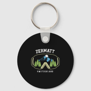 Zermatt Ski Goggles Alpine Skiing Swiss Alps Switz Key Ring