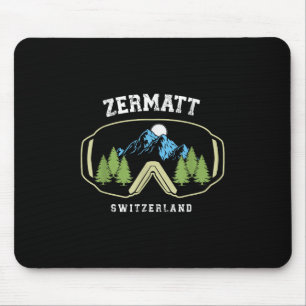 Zermatt Ski Goggles Alpine Skiing Swiss Alps Switz Mouse Mat