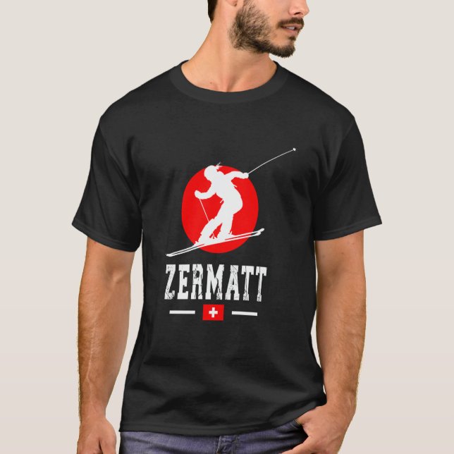 Zermatt Ski Resort Alps Swiss Mountains Switzerlan T-Shirt (Front)