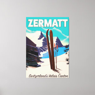 Zermatt Ski vacation poster Canvas Print