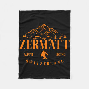 Zermatt Swiss Alps Alpine Skiing Switzerland Mount Fleece Blanket