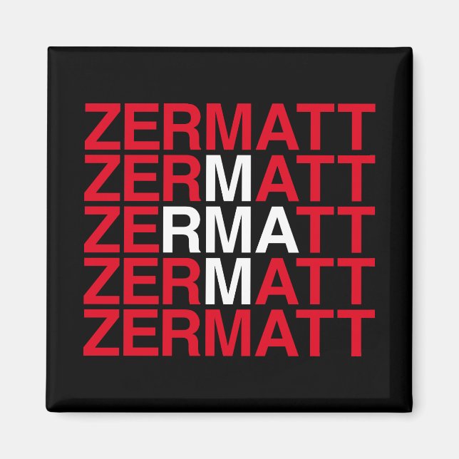 ZERMATT Swiss Flag Magnet (Front)