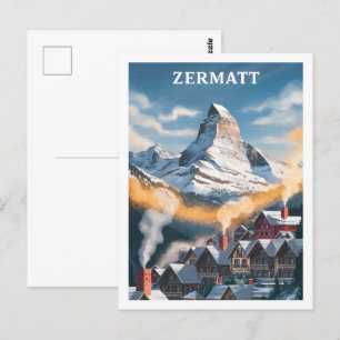 Zermatt Switzerland Famous Travel Place Postcard