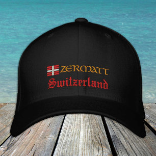 Zermatt & Switzerland fashion / Swiss Flag Patriot Embroidered Hat