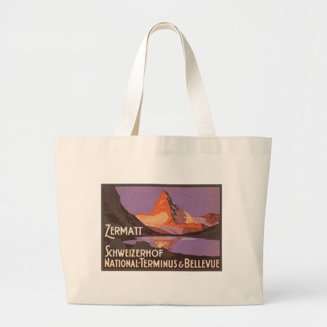 Zermatt Switzerland Large Tote Bag (Front)