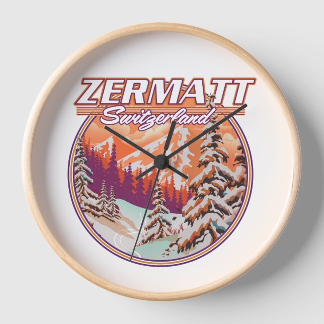 Zermatt switzerland logo clock (Front)