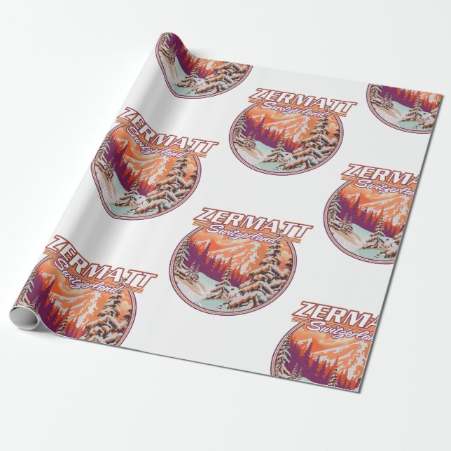 Zermatt switzerland logo wrapping paper (Unrolled)
