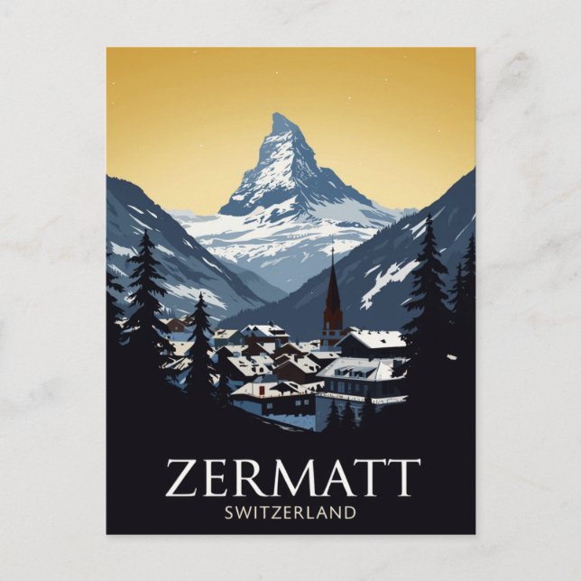 Zermatt Switzerland Matterhorn Postcard (Front)