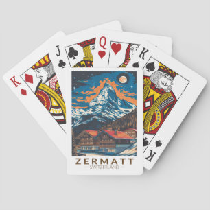 Zermatt Switzerland Matterhorn Travel Art Vintage Playing Cards