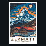 Zermatt Switzerland Matterhorn Travel Art Vintage Poster<br><div class="desc">Zermatt retro vector travel design. Zermatt,  in southern Switzerland’s Valais canton,  is a mountain resort renowned for skiing,  climbing and hiking.</div>