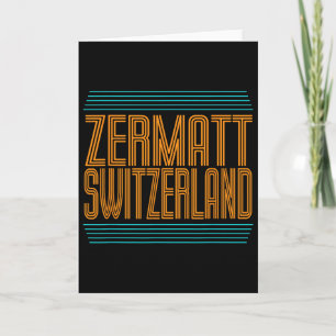 Zermatt Switzerland Retro Alpine Skiing Swiss Alps Card