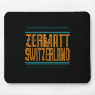 Zermatt Switzerland Retro Alpine Skiing Swiss Alps Mouse Mat