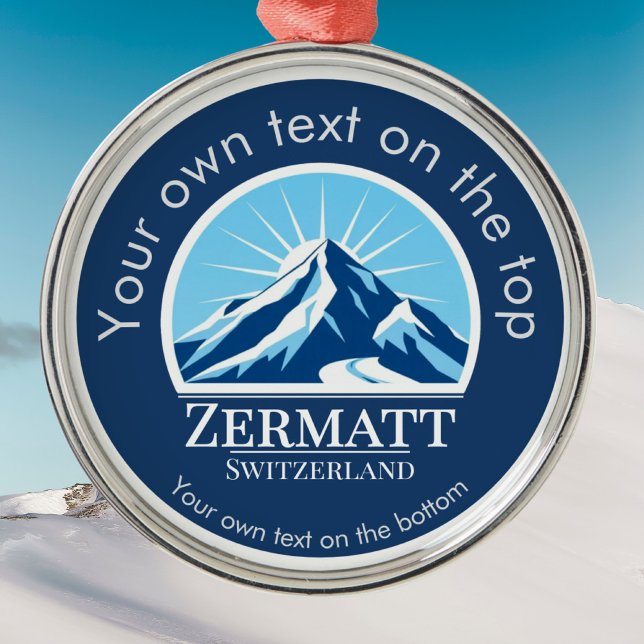 Zermatt Switzerland ski Mountain medal Metal Tree Decoration (Creator Uploaded)