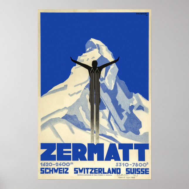 Zermatt, Switzerland,Ski Poster (Front)