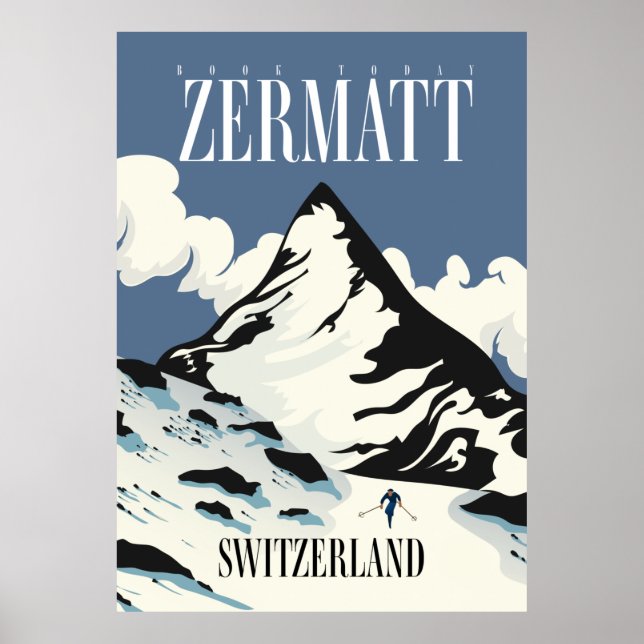 Zermatt Switzerland Ski print (Front)