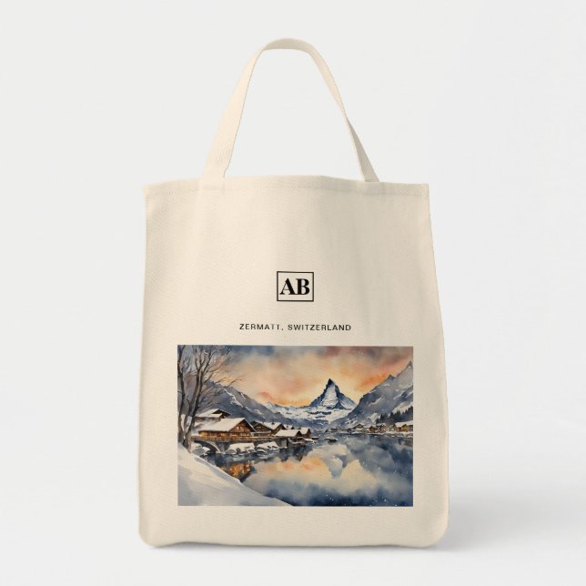 Zermatt, Switzerland Snow Scene Tote Bag (Front)