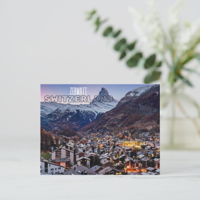 Zermatt Switzerland Souvenir Travel Postcard (Standing Front)