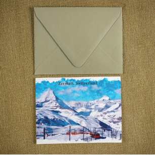 Zermatt Switzerland Swiss Alps Winter Scenery Postcard