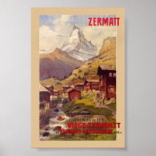 Zermatt Switzerland Vintage Poster 1900