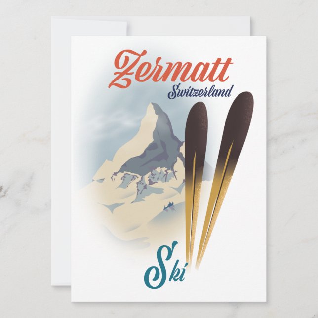 Zermatt Switzerland vintage ski poster (Front)