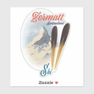Zermatt Switzerland vintage ski poster