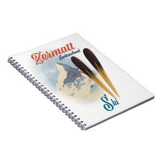 Zermatt Switzerland vintage ski poster Notebook