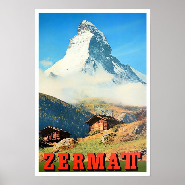 Zermatt Switzerland vintage travel Poster (Front)