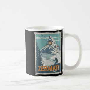Zermatt Switzerland Winter Skiing Snowboarding Ski Coffee Mug