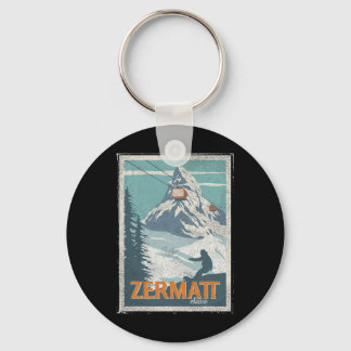 Zermatt Switzerland Winter Skiing Snowboarding Ski Key Ring