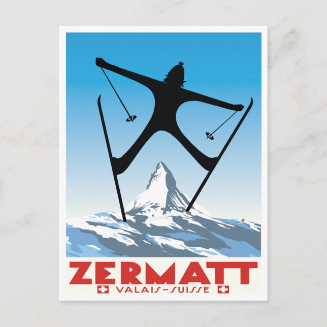Zermatt,Valais,Suisse,Ski Postcard (Front)