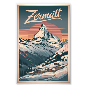 Zermatt vintage photo print