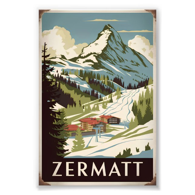 Zermatt vintage photo print (Front)