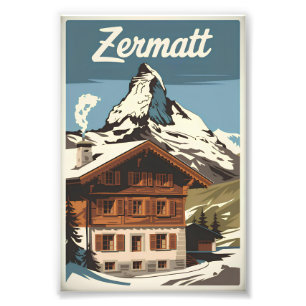 Zermatt vintage photo print