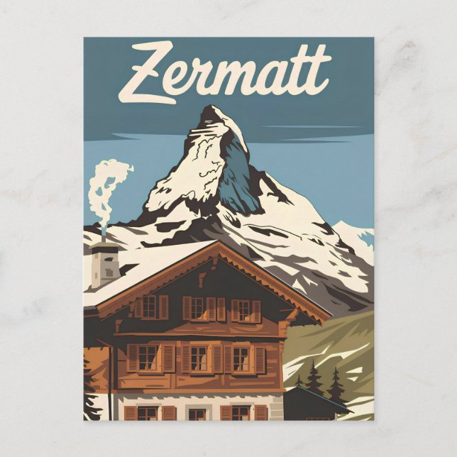 Zermatt vintage postcard (Front)