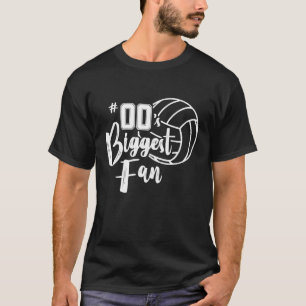 Zero 00 Biggest Fan Volleyball Mum Dad Brother Si T-Shirt