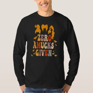 Zero Amucks Given Amuck With Bat Halloween Witch T-Shirt