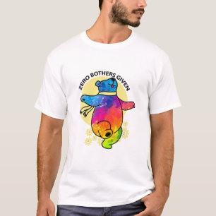 Zero Bothers Given Tie Dye Dancing Bear Funny Bear T-Shirt