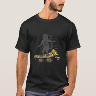 Zero Chill Full Skill Cat Funny Pizza Skateboard T-Shirt