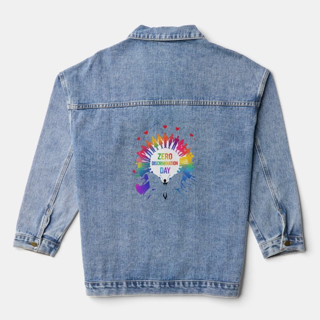 Zero Discrimination Day  Denim Jacket (Back)
