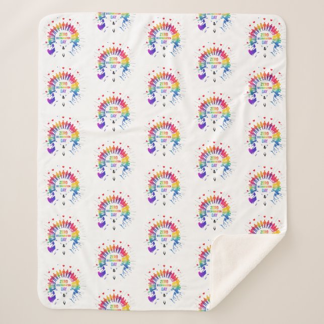 Zero Discrimination Day  Sherpa Blanket (Front)