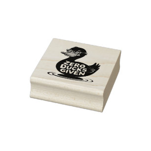 Zero Ducks Given - Funny Cool Duck Design Rubber Stamp