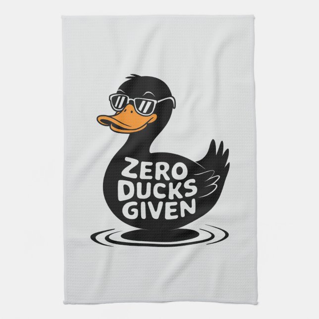 Zero Ducks Given - Funny Cool Duck Design  Tea Towel (Vertical)