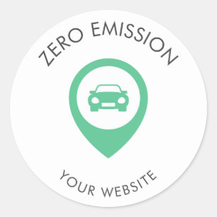 Zero emission Simple text  Classic Round Sticker