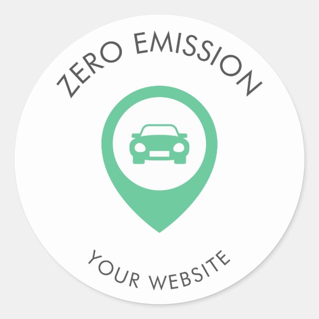 Zero emission Simple text  Classic Round Sticker (Front)