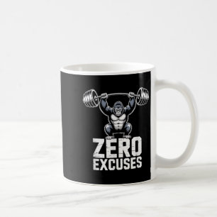 Zero Excuses Gorilla Gym Motivational Workout  Coffee Mug