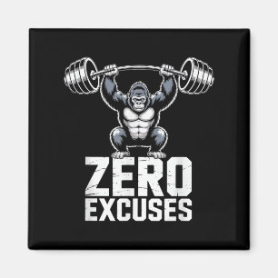 Zero Excuses Gorilla Gym Motivational Workout  Magnet