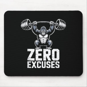 Zero Excuses Gorilla Gym Motivational Workout  Mouse Mat